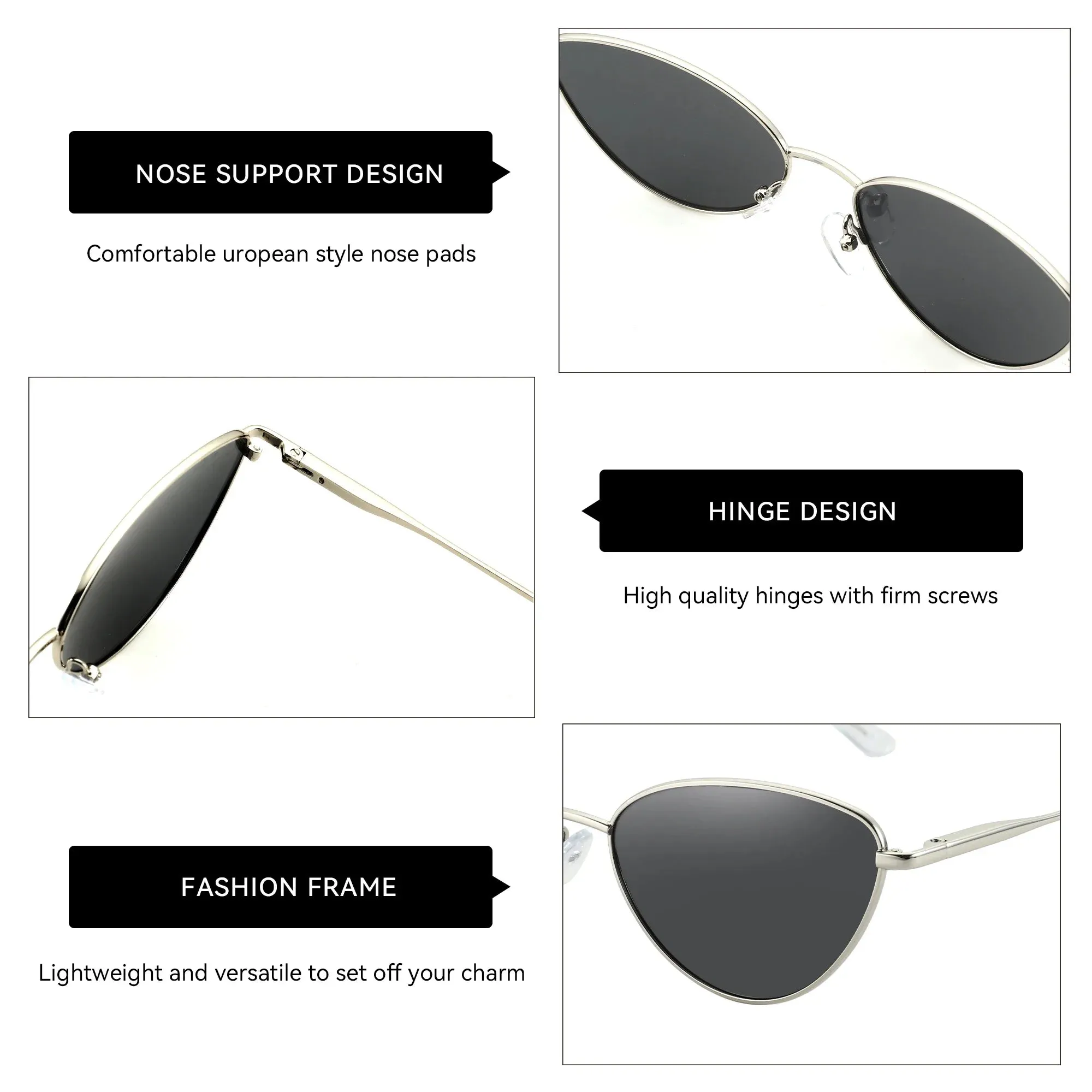 ZENOTTIC Vintage Cat Eye Sunglasses Polarized UV Protection