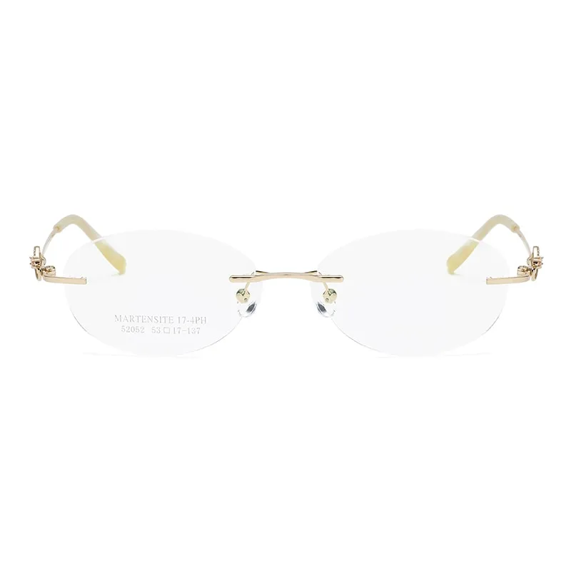 Zirosat 52052 Women's Eyeglasses Alloy Rimless Diamond Cutting