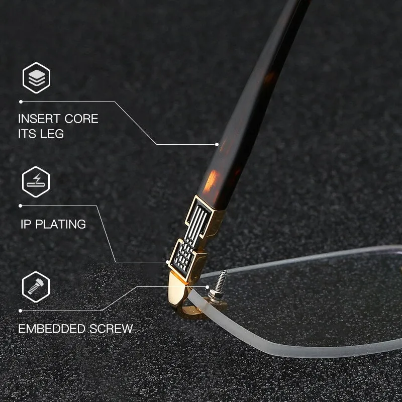 Zirosat 58050 Unisex Eyeglasses Alloy Titanium Rimless