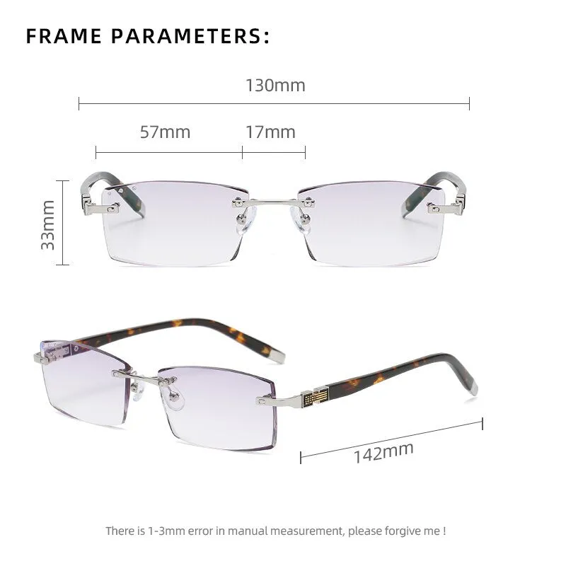 Zirosat 58050 Unisex Eyeglasses Alloy Titanium Rimless