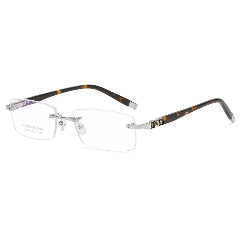 Zirosat 58050 Unisex Eyeglasses Alloy Titanium Rimless