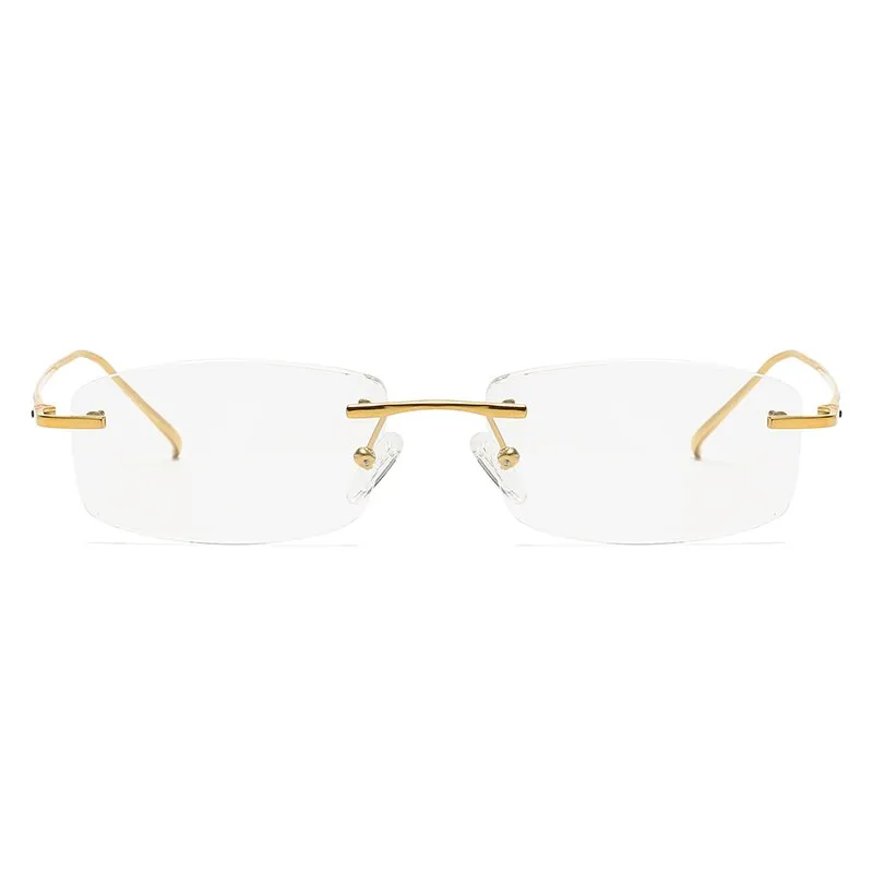 Zirosat 9079 Men's Eyeglasses Titanium Rimless Diamond Trimmed