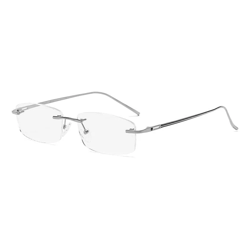 Zirosat 9079 Men's Eyeglasses Titanium Rimless Diamond Trimmed