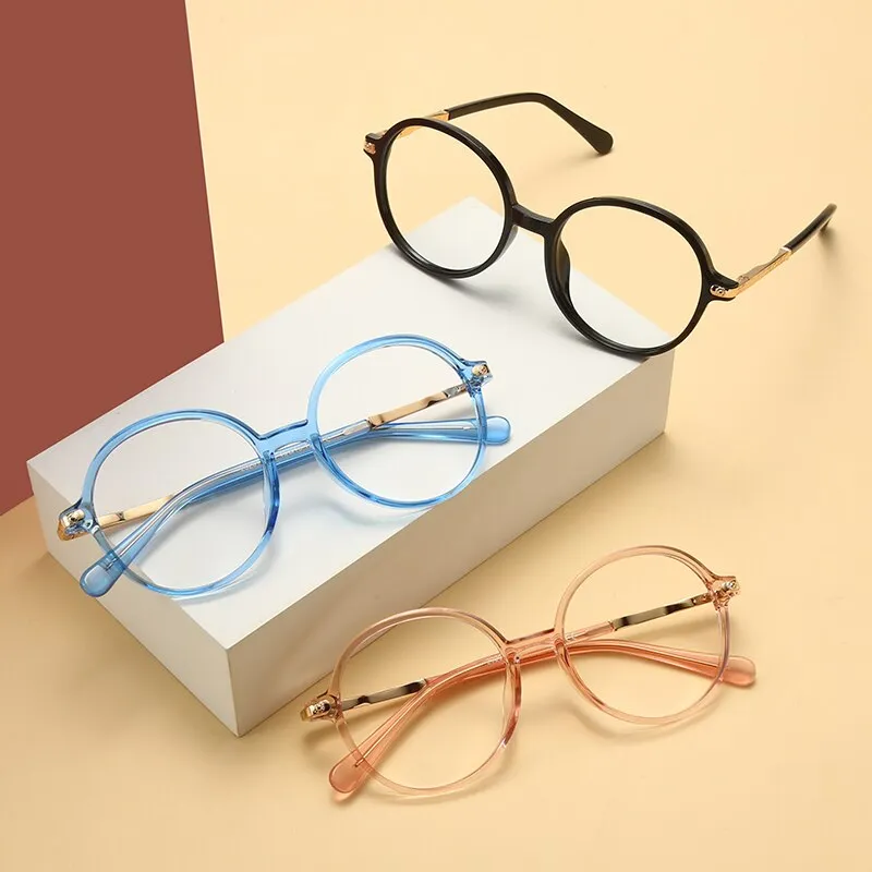 Zirosat Children's Unisex Full Rim Round Tr 90 Alloy Eyeglasses 20201