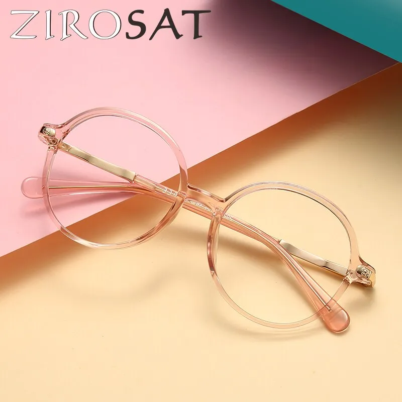 Zirosat Children's Unisex Full Rim Round Tr 90 Alloy Eyeglasses 20201