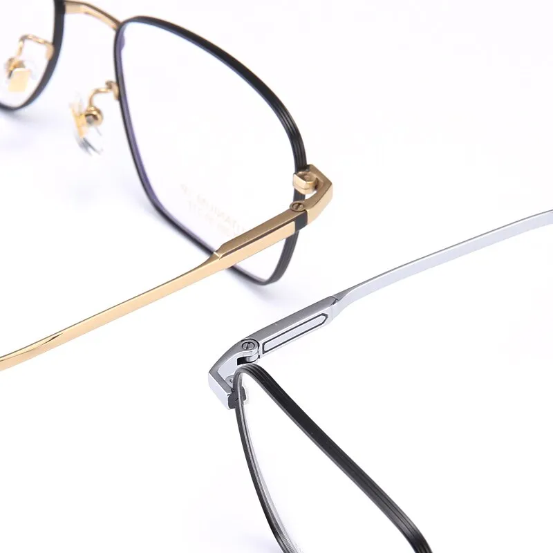 Zirosat Men's Full Rim Square Titanium Eyeglasses T005