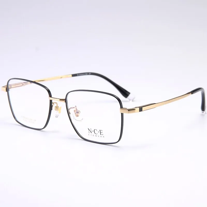 Zirosat Men's Full Rim Square Titanium Eyeglasses T005