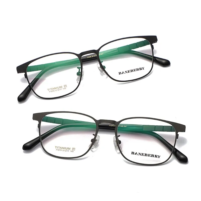 Zirosat Unisex Eyeglasses Frame Pure Titanium Black Grey 71079