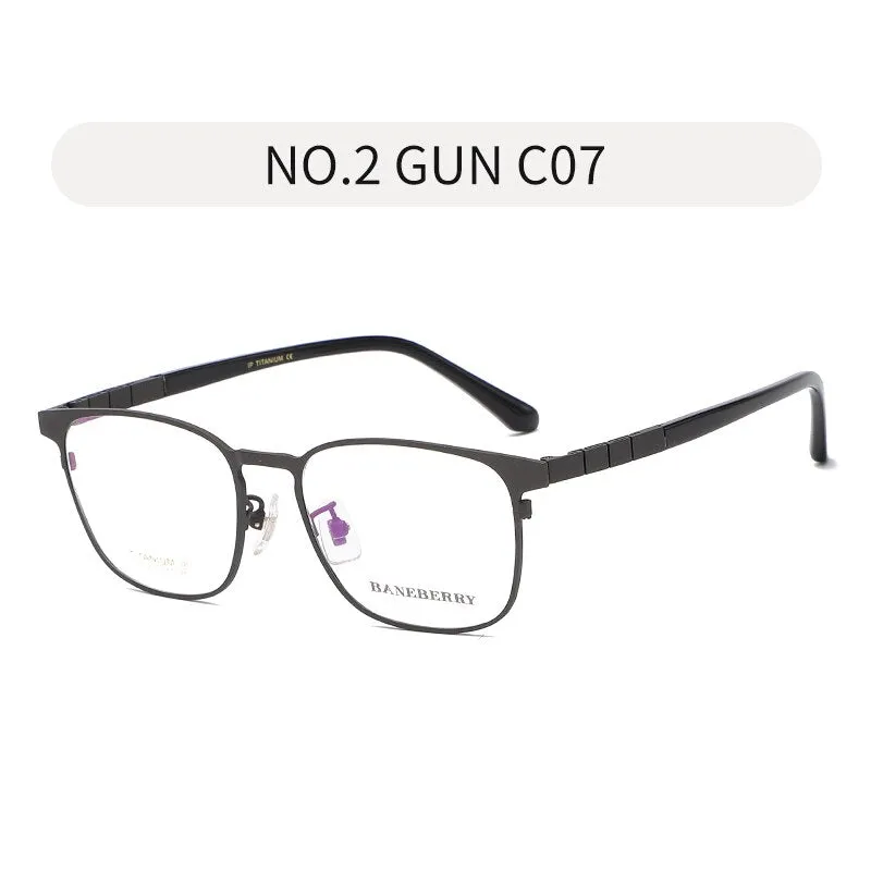 Zirosat Unisex Eyeglasses Frame Pure Titanium Black Grey 71079
