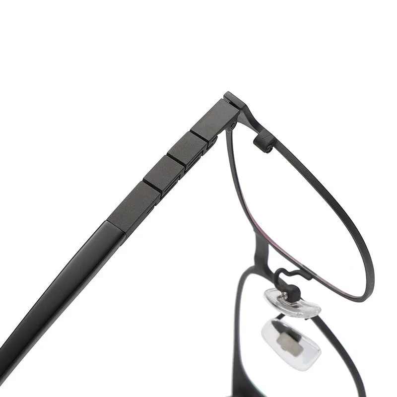 Zirosat Unisex Eyeglasses Frame Pure Titanium Black Grey 71079