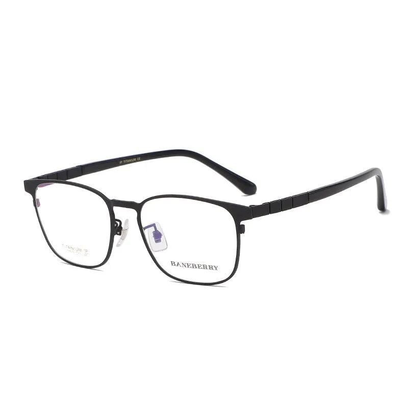 Zirosat Unisex Eyeglasses Frame Pure Titanium Black Grey 71079