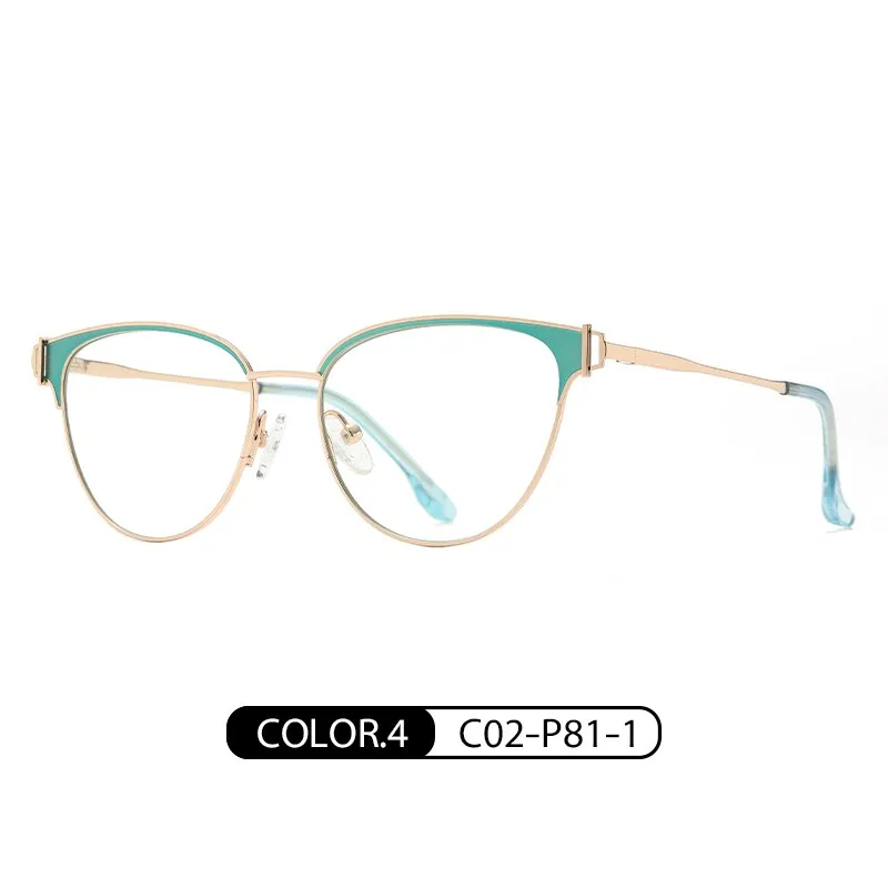 Zirosat Women's Full Rim Cat Eye Acetate Alloy Eyeglasses 8611